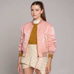 Acne Studios Clea Bomber Jacket Women's Pale Pink Women's Size 34/ XS -Small